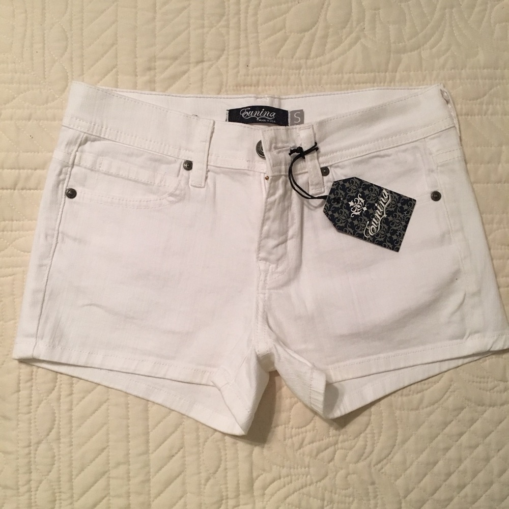 White denim shorts